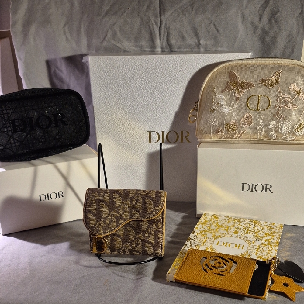 Dior Cosmetic Bags - Black, Brown, and Cream